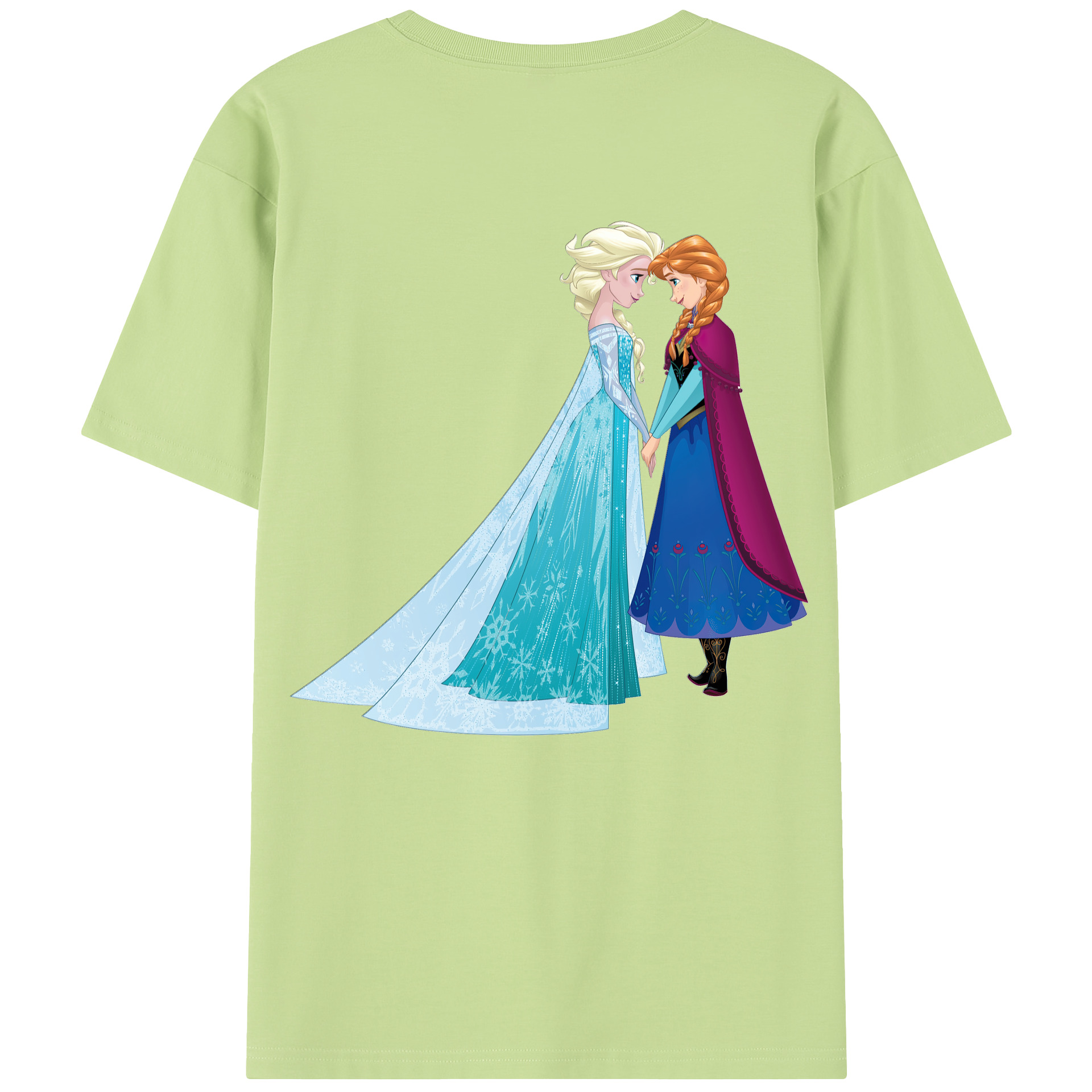 （画像用） アナと雪の女王 アンナ エルサ Frozen Anna Elsa 綿100％半袖Tシャツ（背面プリント）